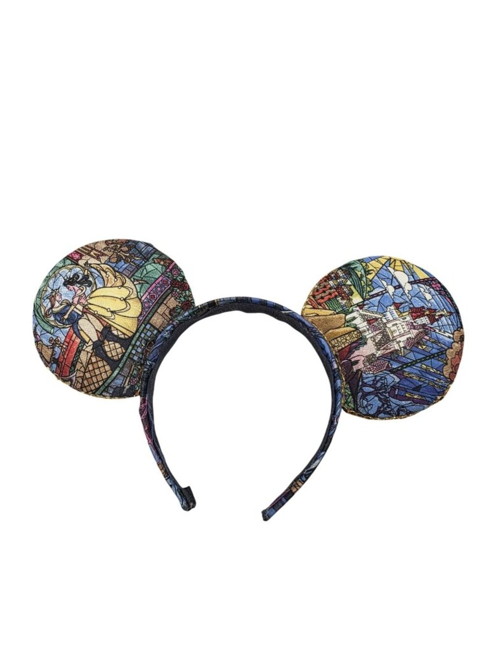 Beauty & The Beast Stained Glass Disney Mickey Mouse Ear Headband